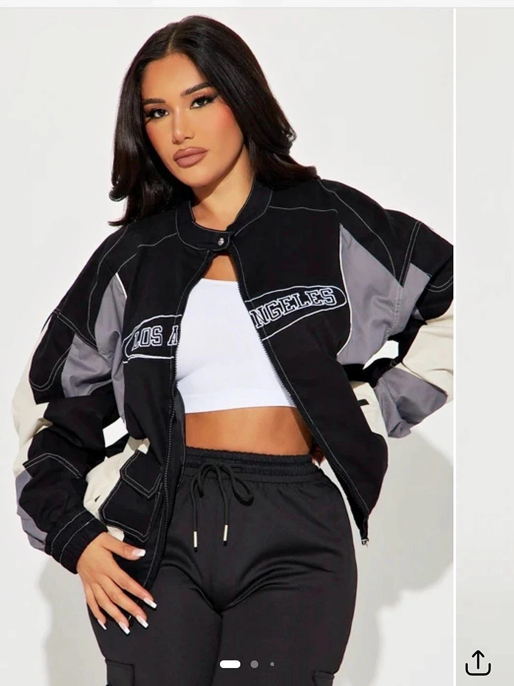 The Land Racing Bomber Jacket Color Block